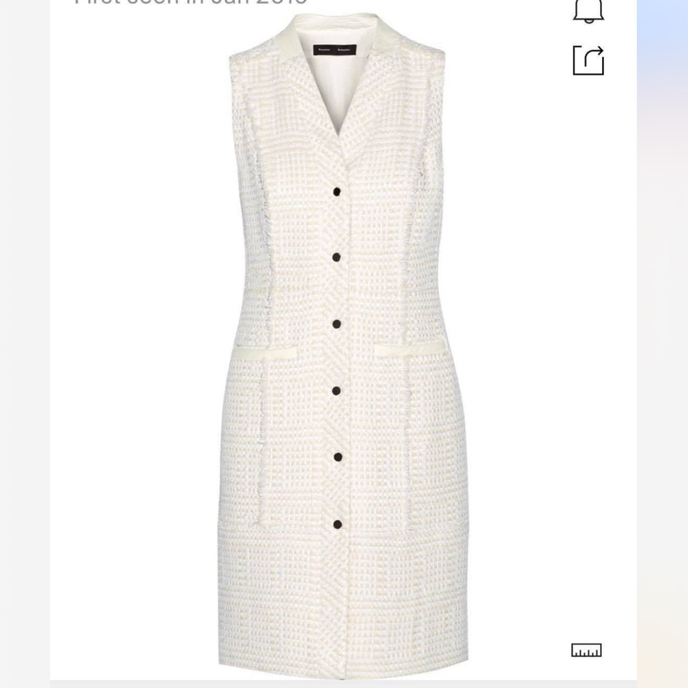 PROENZA SCHOULER Leather-trimmed Bouclé-tweed Dress